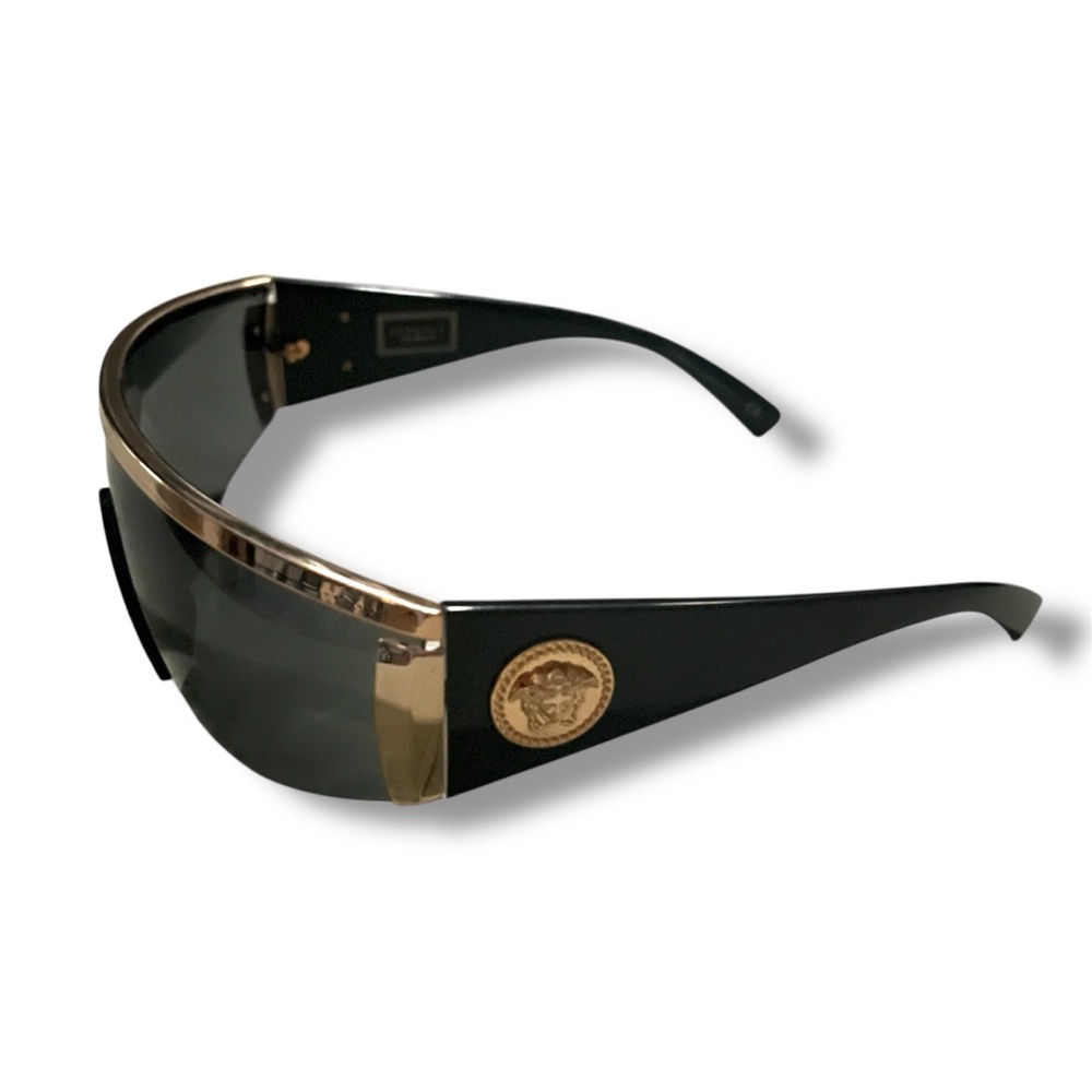 Versace Shield Tributes Gold Medusa Limo Tint Lenses and Glossy Black-Out Frames
